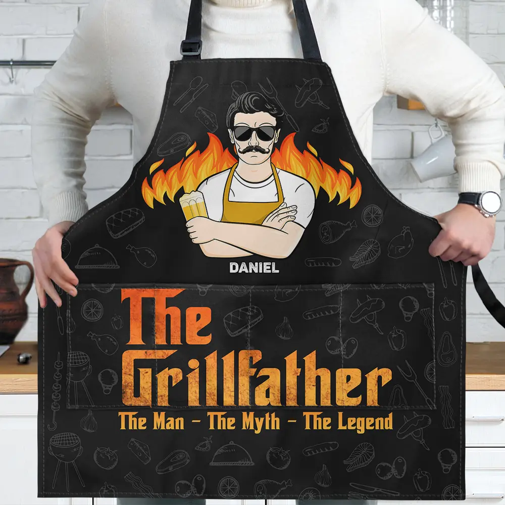 The Grillfather The Man The Myth The Legend - Personalized Apron