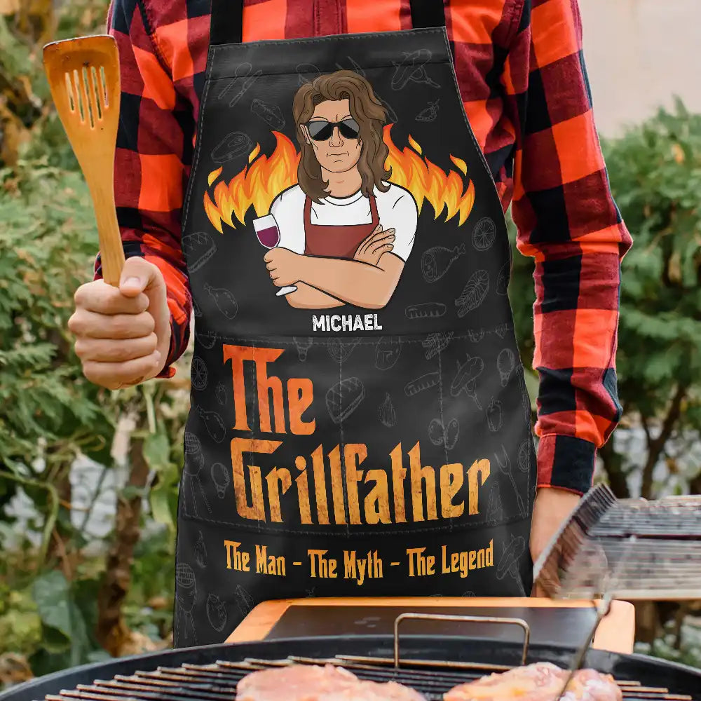 The Grillfather The Man The Myth The Legend - Personalized Apron