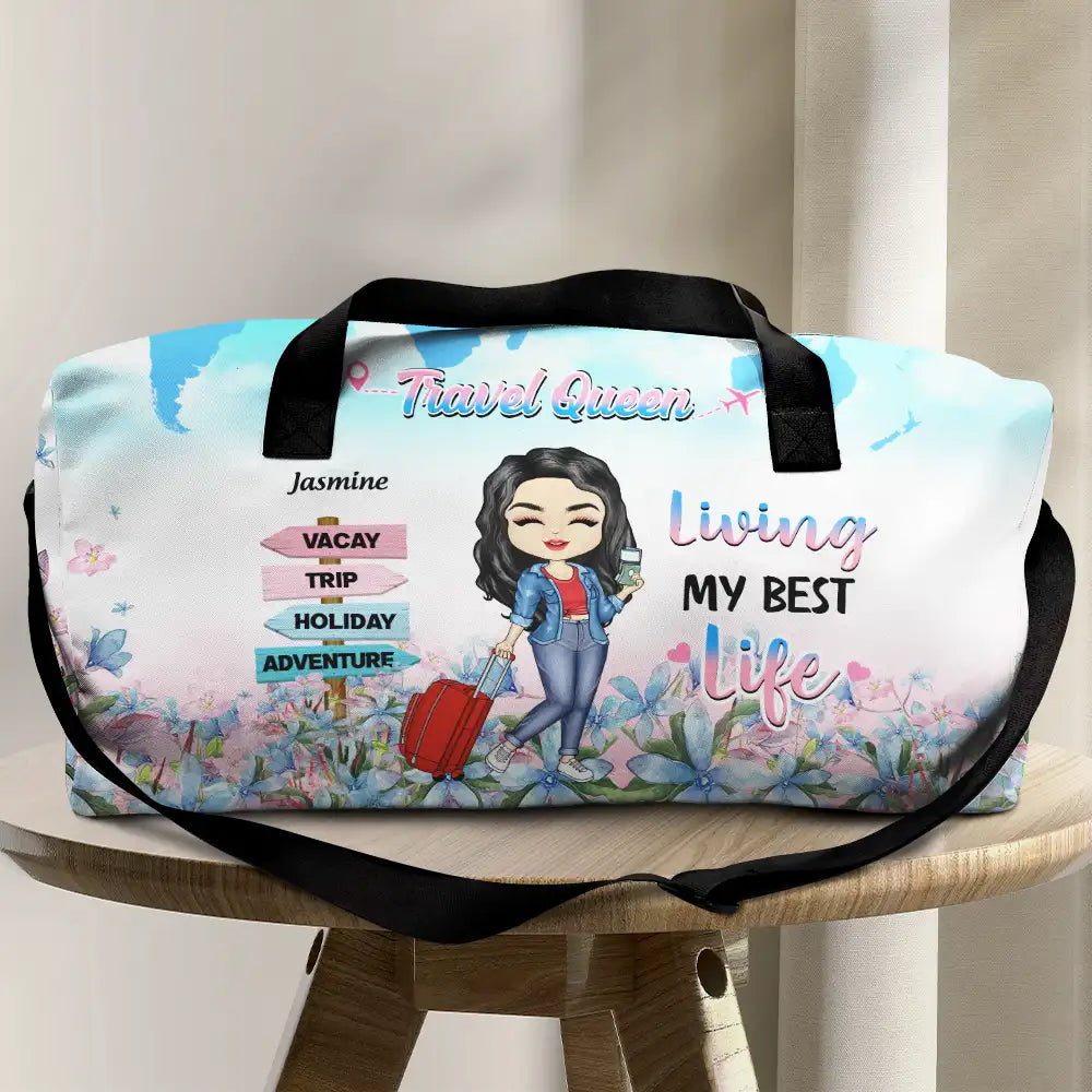 Travel Queen Living My Best Life - Personalized Duffle Bag