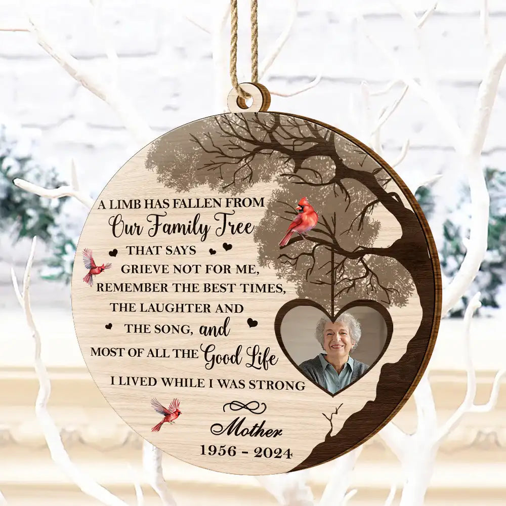 Custom Photo Memorial A Limb Has Fallen - Personalized Custom Shaped Wooden Ornament