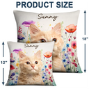 Custom Photo Dog Cat Watercolor Wildflowers - Personalized Pillow