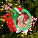 Custom Photo Dog I Woof You A Merry Christmas - Personalized Custom Shaped Acrylic Ornament