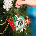 Custom Photo Dog I Woof You A Merry Christmas - Personalized Custom Shaped Acrylic Ornament