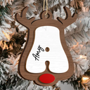 Reindeer Alphabet Christmas - Personalized 2-Layered Wooden Ornament