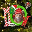 Custom Photo Cat Meowy Christmas - Personalized Custom Shaped Acrylic Ornament