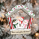 Christmas Snowman Family There's Snow Place Like Home - Personalized 2-Layered Mix Ornament