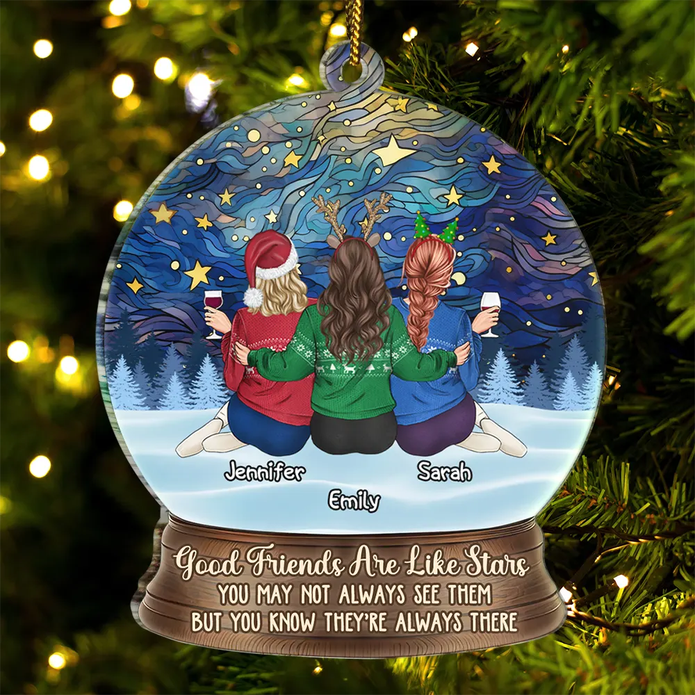 Good Friends Are Like Stars - Personalized Custom Shaped Acrylic Ornament