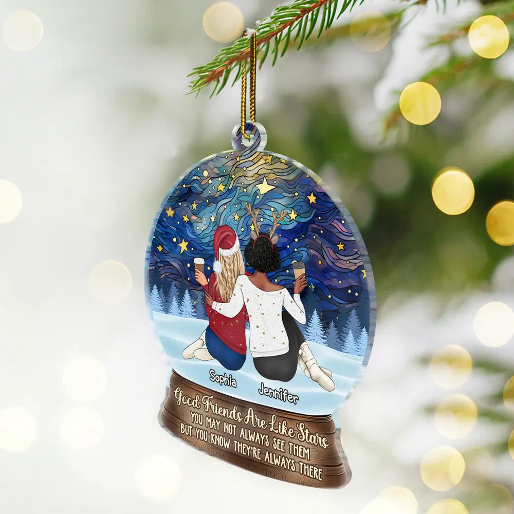 Good Friends Are Like Stars - Personalized Custom Shaped Acrylic Ornament