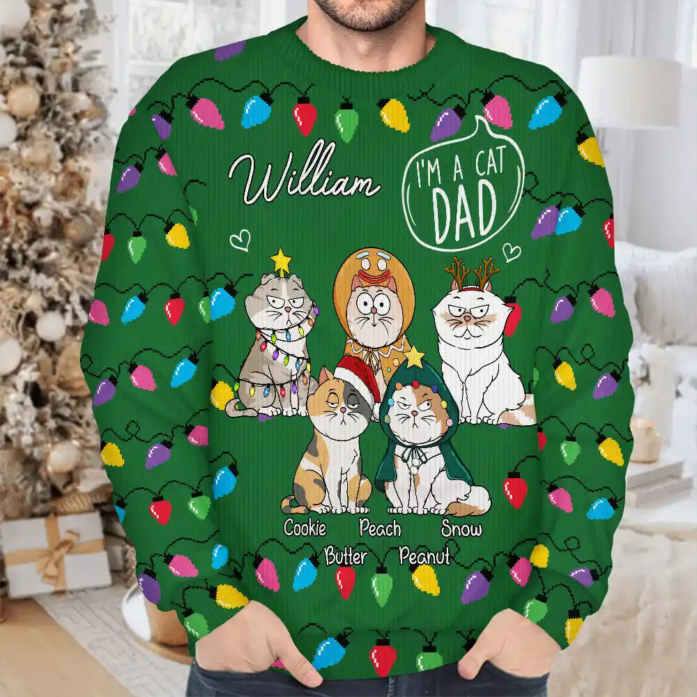 Cat Lovers - I'm A Cat Person Funny Christmas Cats - Personalized Unisex Ugly Sweater