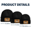 Loved And Protected By Lying Dogs - Personalized Beanie With Leather Patch