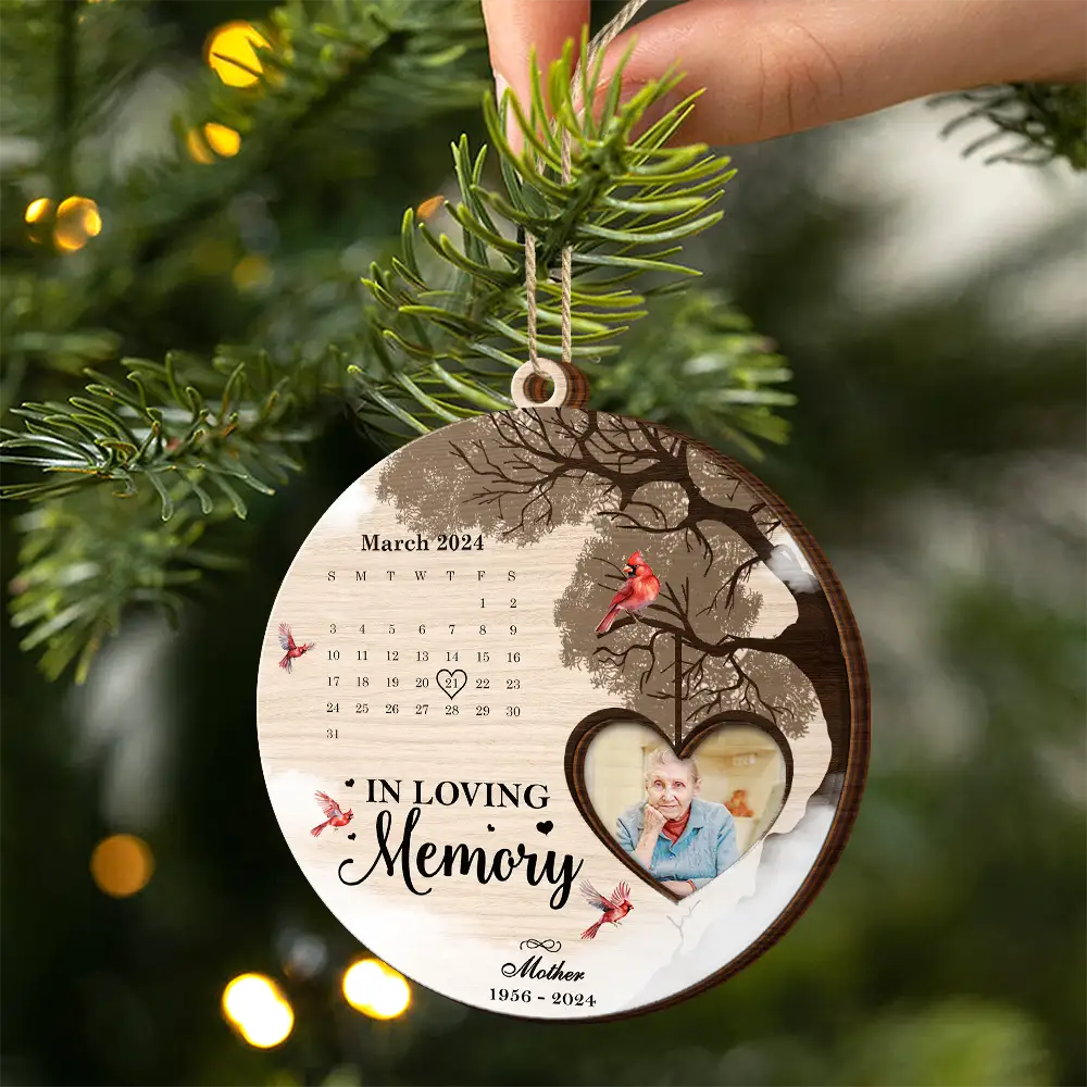 Memorial - Custom Photo Calendar The Day God Called You Home Memorial - Personalized 2-Layered Wooden Ornament