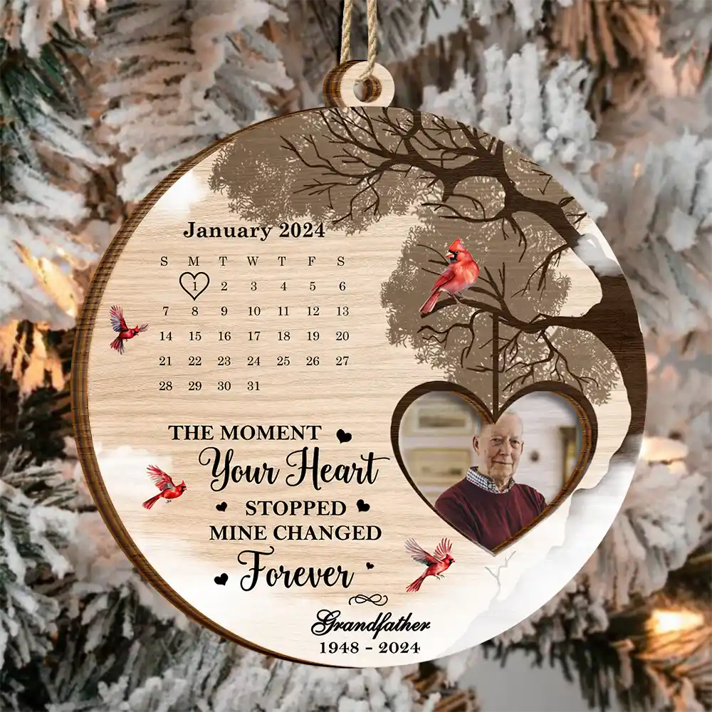 Memorial - Custom Photo Calendar The Day God Called You Home Memorial - Personalized 2-Layered Wooden Ornament