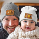 Gift For Kids,Happy - Alphabet Baby Kid's Name - Personalized Beanie With Leather Patch