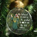 Graduation - Graduation She Believed She Could - Personalized Circle Glass Ornament