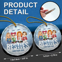 Gift For Bestie, Sibling, Colleagues - Christmas Best Team Besties Colleagues Forever - Personalized Circle Glass Ornament