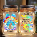 Pet Lovers, Dog Lovers, Cat Lovers - Memorial Dog I'll Be Waiting For You At The Rainbow Bridge - Personalized Mason Jar Light