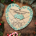 Gift For Couples, Gift For Husband, Gift For Wife, Gift For Boyfriend, Gift For Girlfriend - Holding Hand I Found My Missing Piece Couples - Personalized 2-Layered Wooden Ornament