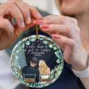 Gift For Couples - Newly Engaged Couple The Best Is Yet To Come - Personalized Circle Glass Ornament