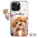 Continue Shopping,Custom Photo,Pet Lovers,Dog Lovers,Cat Lovers,Happy - Custom Photo Dog Cat Pet Watercolor Wildflowers - Personalized Clear Phone Case