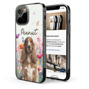 Continue Shopping,Custom Photo,Pet Lovers,Dog Lovers,Cat Lovers,Happy - Custom Photo Dog Cat Pet Watercolor Wildflowers - Personalized Clear Phone Case