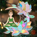 Yoga, Gift For Yourself - Yoga Lover On Lotus Moon - Personalized Cutout Acrylic Ornament