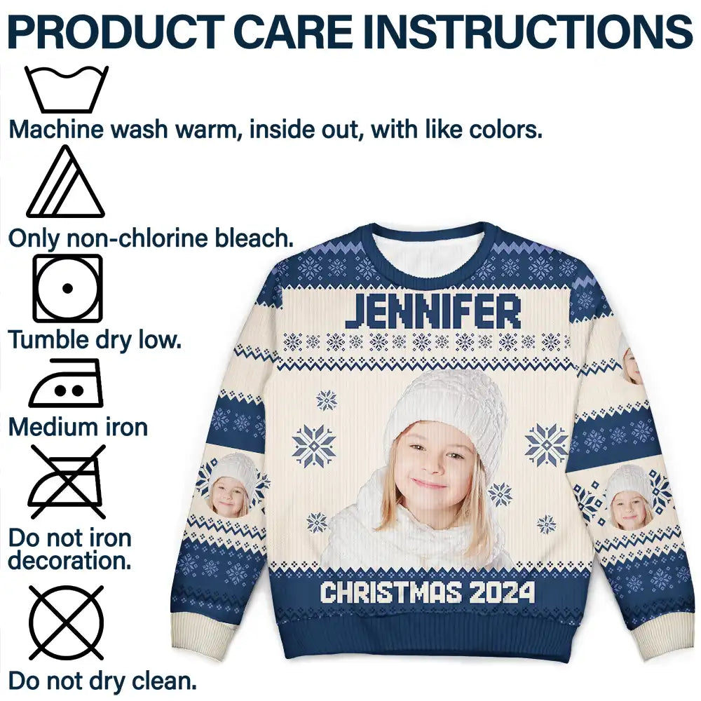 Family - Custom Photo Christmas Family Matching Sweater - Personalized Unisex Ugly Sweater