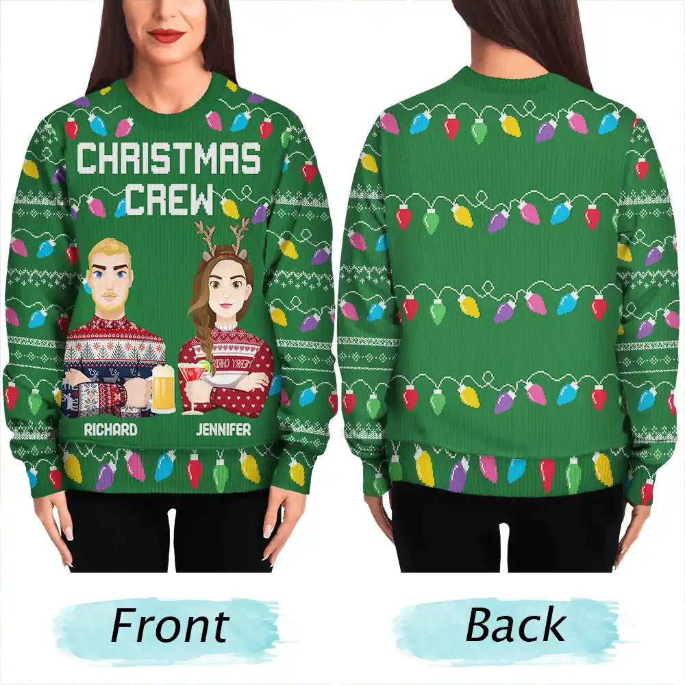 Family - Christmas Crew Family Matching Shirt - Personalized Unisex Ugly Sweater