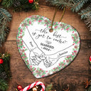 Wedding, Gift For Couples - Newly Engaged Couple Holding Hands The Best Is Yet To Come - Personalized Heart Ceramic Ornament