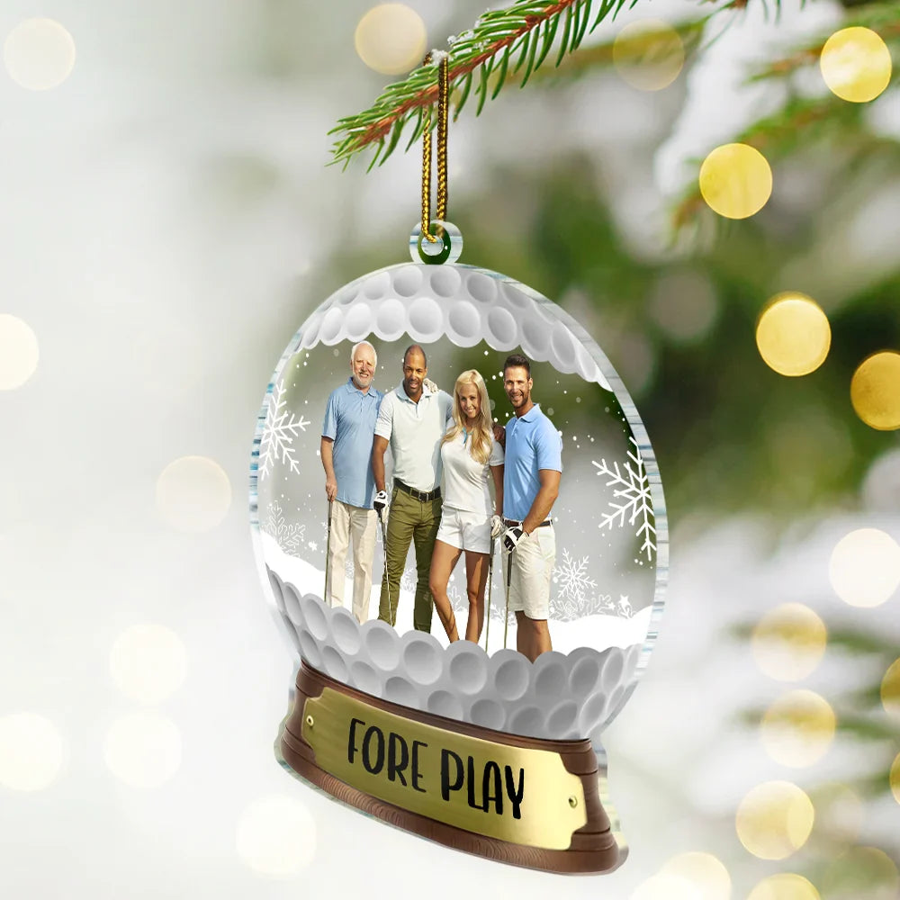 Continue Shopping,Christmas,Custom Photo,Golf,Gift For Bestie,Happy - Custom Photo Golf Friends - Personalized Custom Shaped Acrylic Ornament