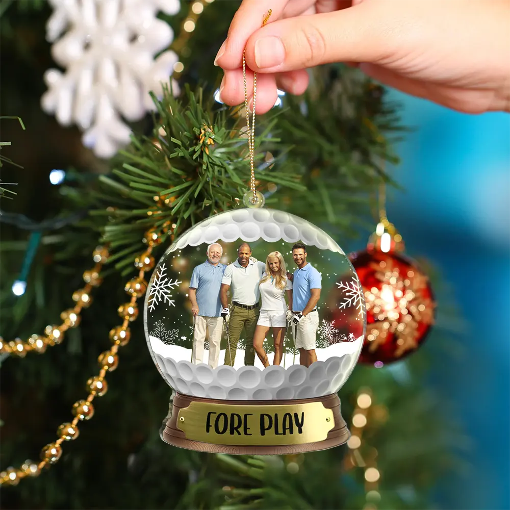 Continue Shopping,Christmas,Custom Photo,Golf,Gift For Bestie,Happy - Custom Photo Golf Friends - Personalized Custom Shaped Acrylic Ornament