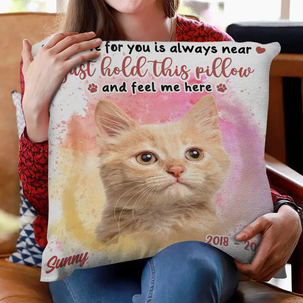 Continue Shopping,Memorial,Custom Photo,Pet Lovers,Dog Lovers,Cat Lovers,Sad - Custom Photo Dog Cat Memorial Hug This Pillow And Know I'm Here - Personalized Pillow