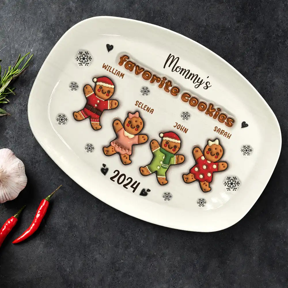 Gift For Grandparents, Gift For Grandma, Gift For Grandpa - Nana Grandma Favorite Gingerbread Cookies - 3D Inflated Effect Printed Personalized Plate