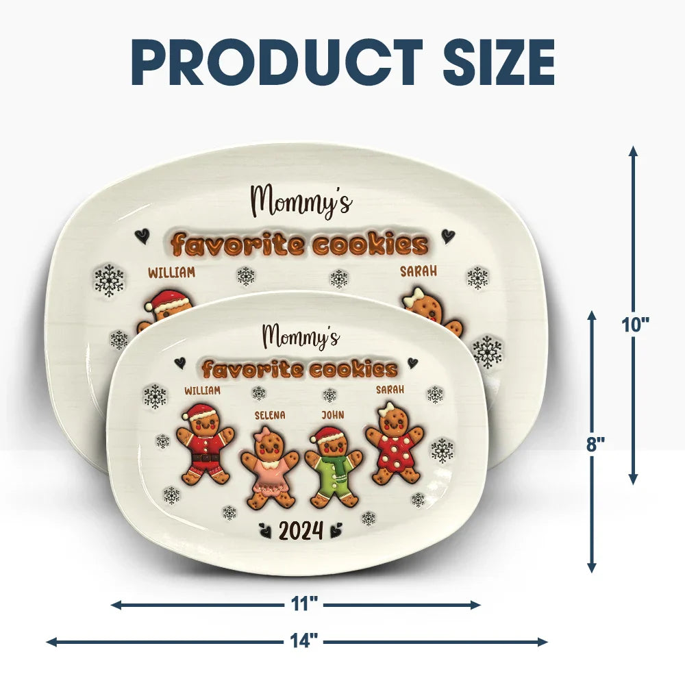 Gift For Grandparents, Gift For Grandma, Gift For Grandpa - Nana Grandma Favorite Gingerbread Cookies - 3D Inflated Effect Printed Personalized Plate