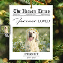 Memorial, Pet Lovers - Custom Photo The Heaven Times Pet - Personalized Custom Shaped Acrylic Ornament