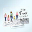 Memorial,Family,Sad - You Never Walk Alone - Personalized Horizontal Rectangle Acrylic Plaque