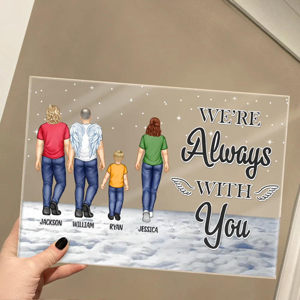 Memorial,Family,Sad - You Never Walk Alone - Personalized Horizontal Rectangle Acrylic Plaque