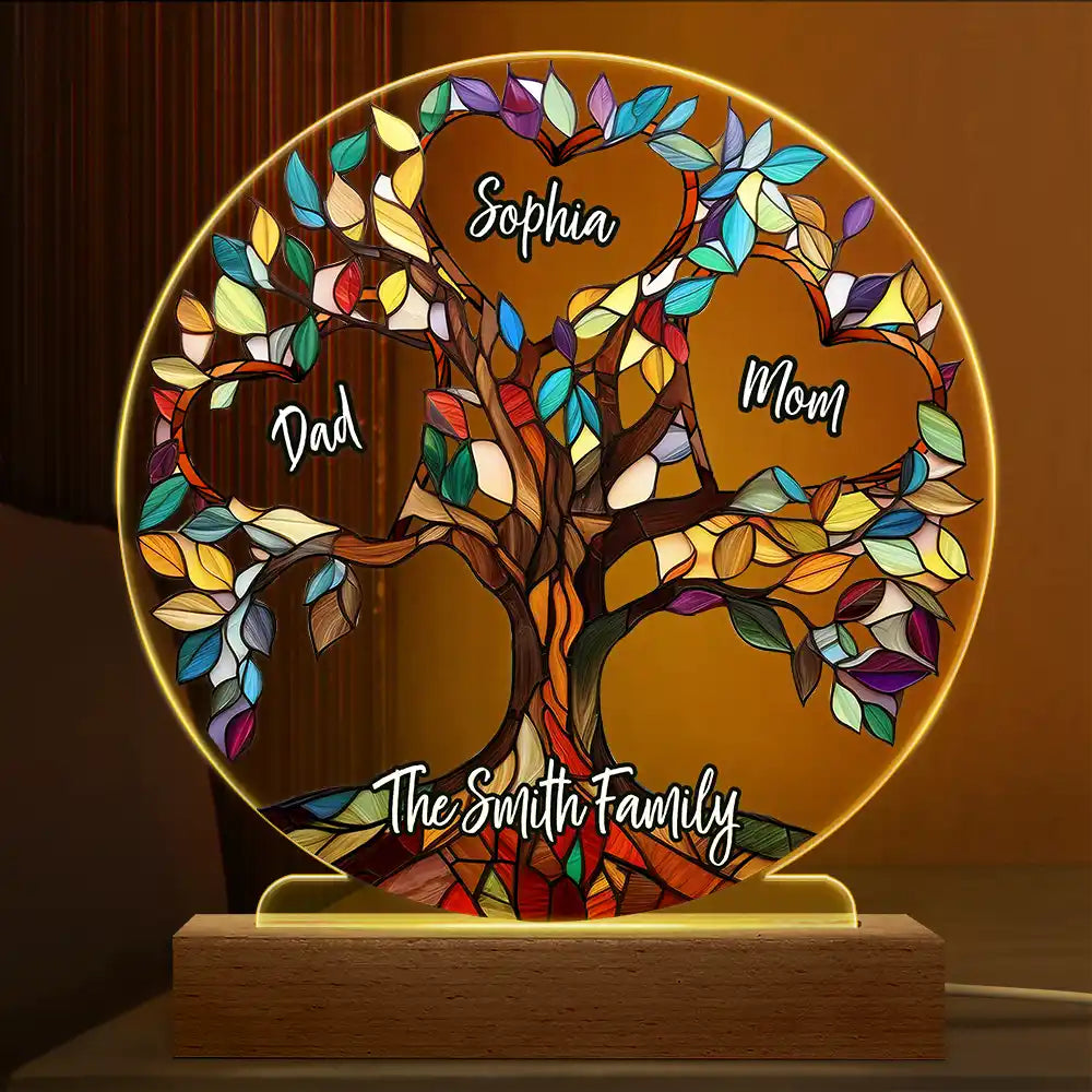 Family - Family Unbreakable Bond Tree Of Life - Personalized 3D Led Light Wooden Base