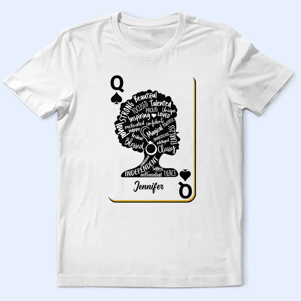 Afro - Queen Girl Strong Beautiful - Personalized T Shirt