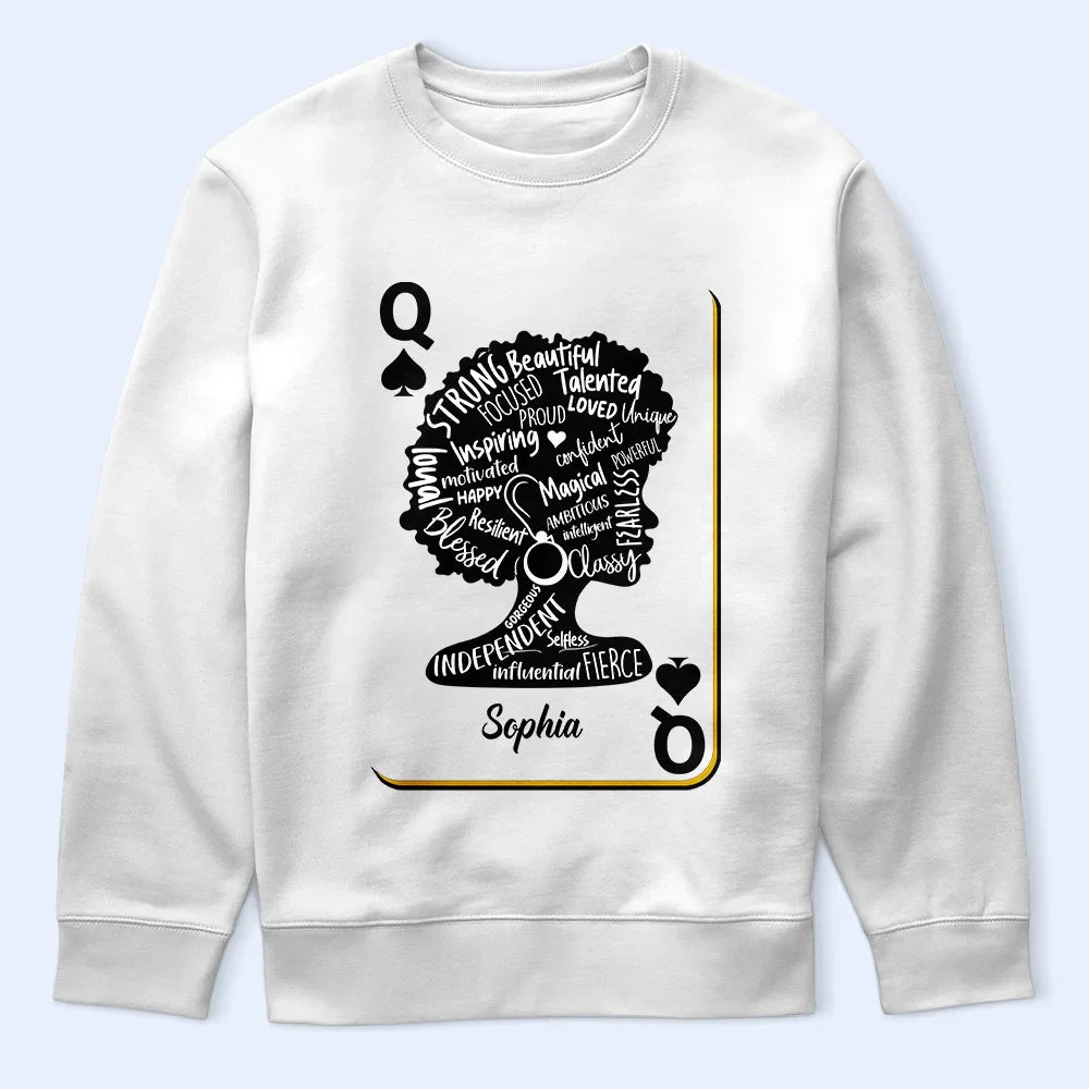 Afro - Queen Girl Strong Beautiful - Personalized T Shirt