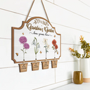 Gift For Grandma, Gift For Mother, Gift For Women - Grandma's Garden Birth Flowers - Personalized Custom Shaped Wood Sign With Wooden Tags