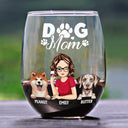 Gift For Couples, Gift For Husband, Gift For Wife, Gift For Boyfriend, Gift For Girlfriend, Pet Lovers, Dog Lovers - Dog Mom And Dog Dad - Personalized Stemless Wine Glass