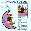 Gift For Mother, Gift For Grandma - Grandma Mom And Kids On The Moon - Personalized Cutout Acrylic Keychain
