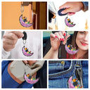 Gift For Mother, Gift For Grandma - Grandma Mom And Kids On The Moon - Personalized Cutout Acrylic Keychain
