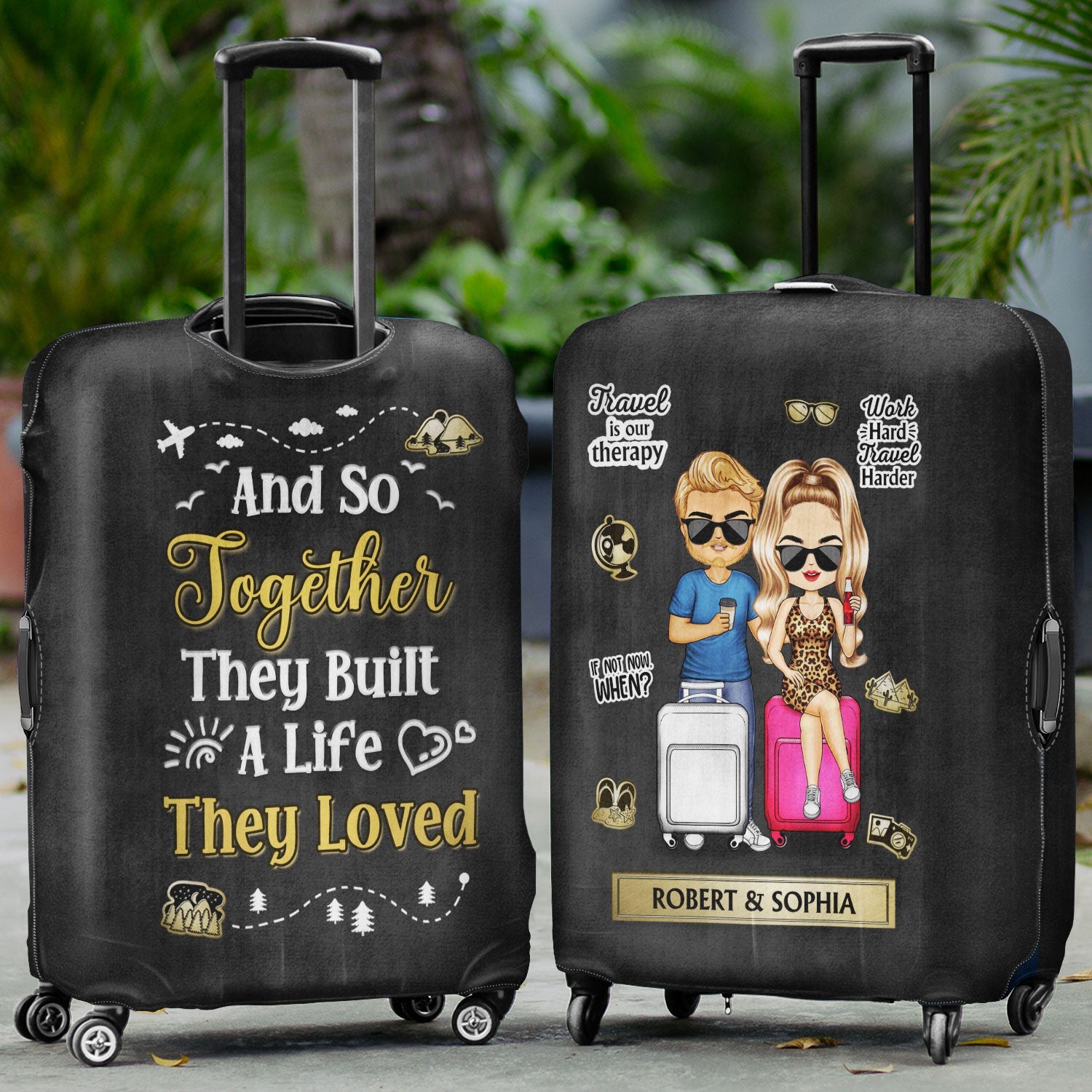 You Are My Adventure Always And Forever - Birthday Gift For Couple, Family, Travel, Vacation Lovers - Personalized Custom Luggage Cover