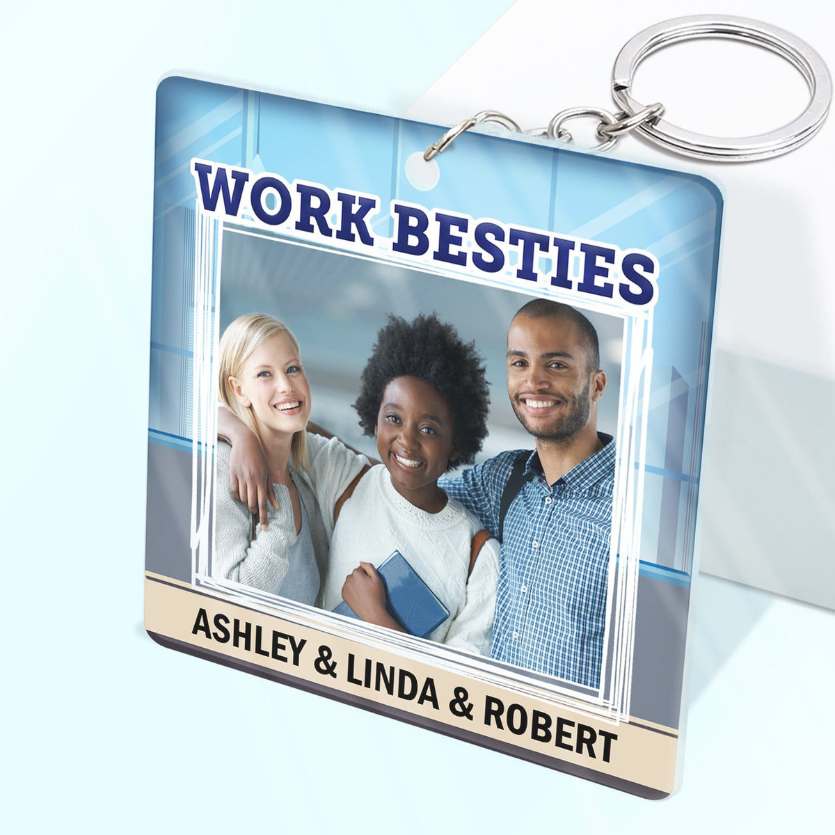 Custom Photo You Are The Reason I Don't Punch People At Work - Funny, Anniversary, Birthday Gifts For Colleagues, Coworker, Besties - Personalized Custom Acrylic Keychain