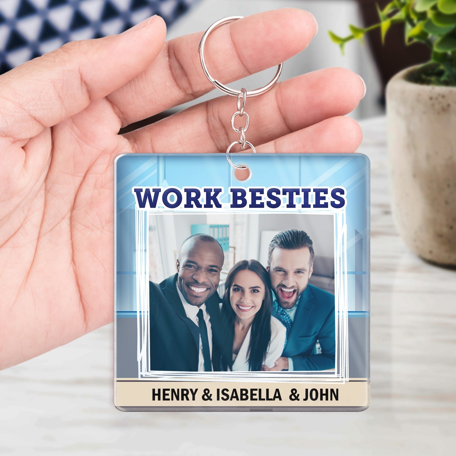 Custom Photo You Are The Reason I Don't Punch People At Work - Funny, Anniversary, Birthday Gifts For Colleagues, Coworker, Besties - Personalized Custom Acrylic Keychain