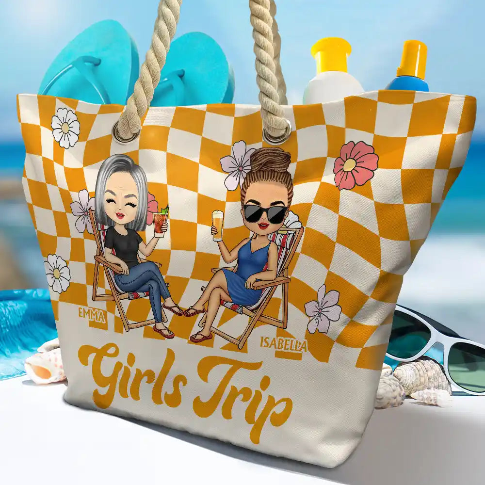 Girls Trip Besties For The Resties Chibi - Personalized Beach Bag