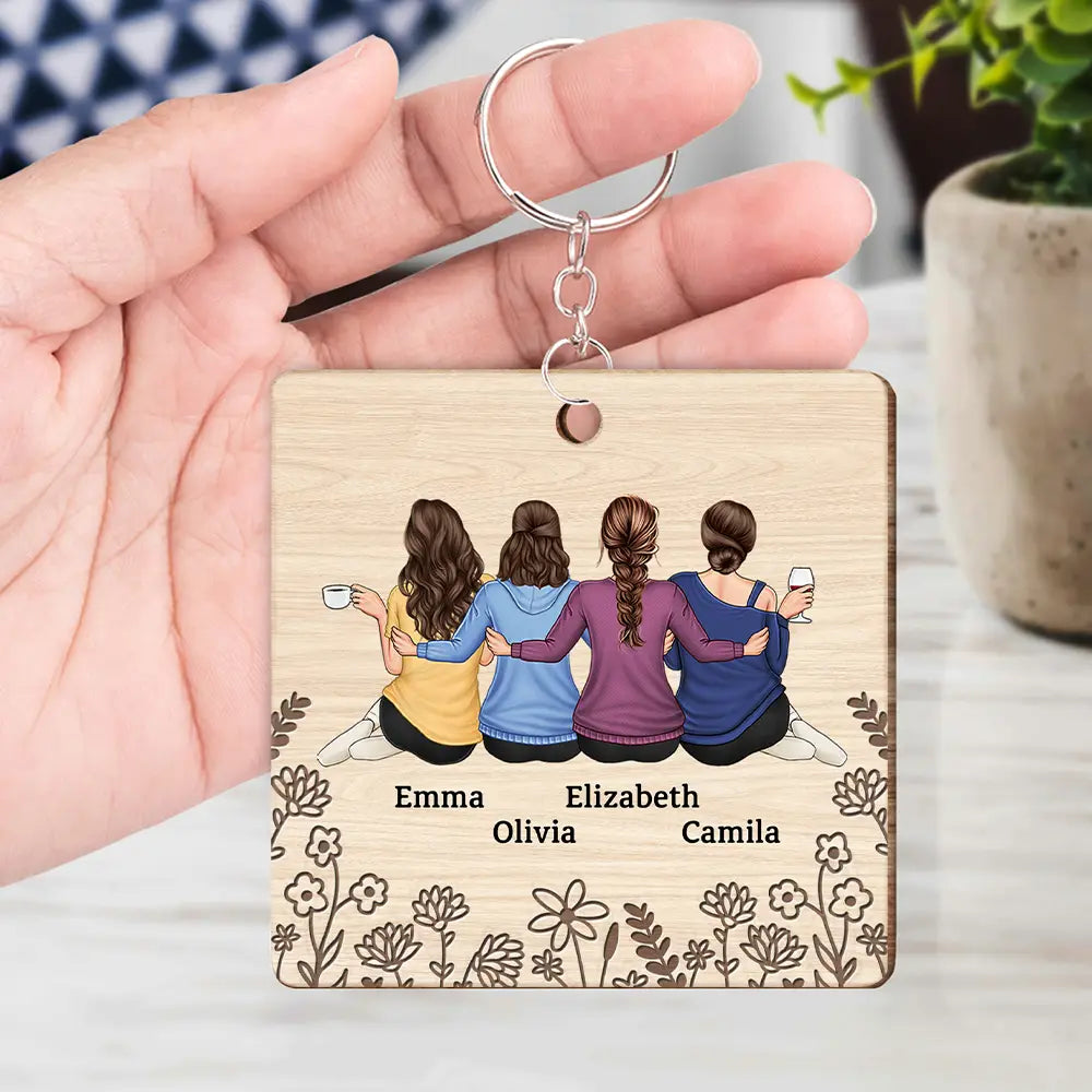 Friendship I'm Here for You - Personalized Wooden Keychain