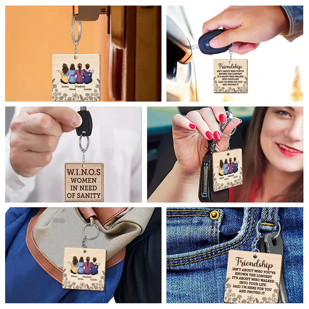 Friendship I'm Here for You - Personalized Wooden Keychain