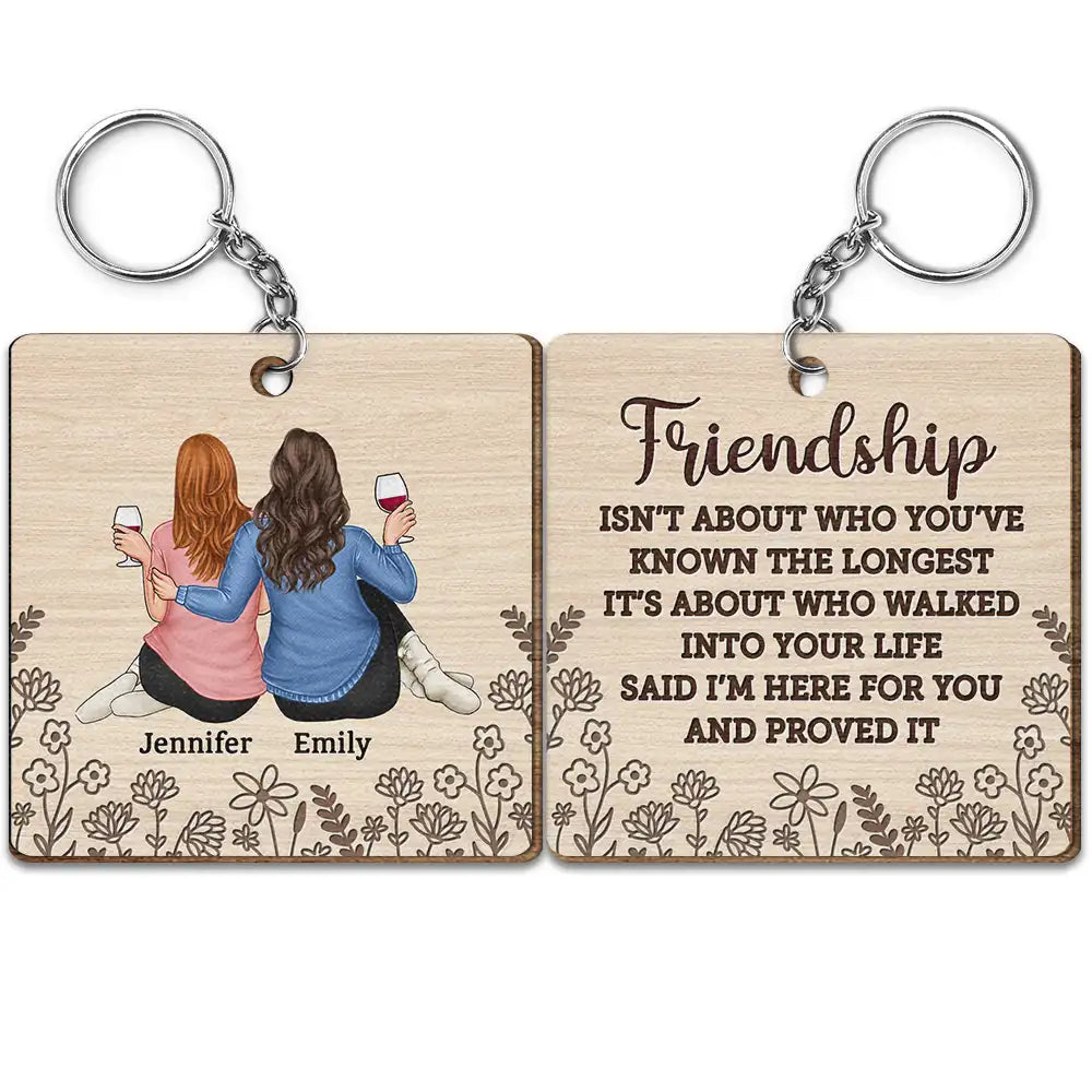 Friendship I'm Here for You - Personalized Wooden Keychain